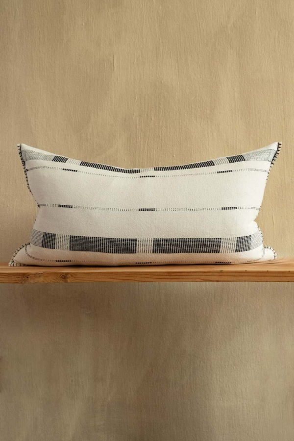 Kanju Interiors Fulcrum Onyx Oversized Cotton Lumbar Pillow