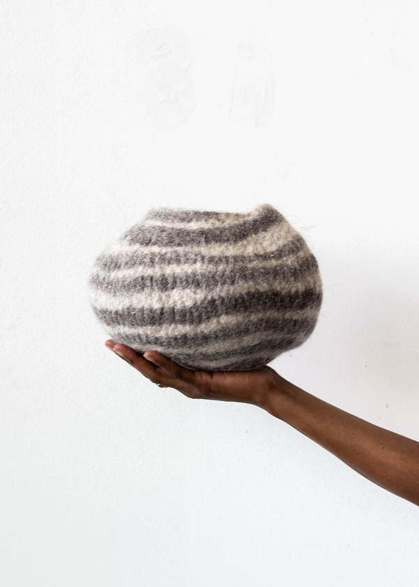 Kanju Interiors Grey Pathways Ukhamba Bowl - Grey