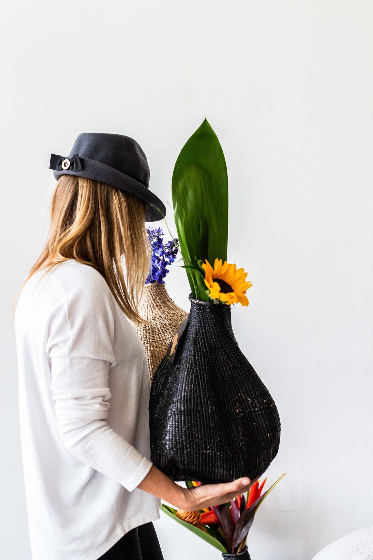 Kanju Interiors Hand-Painted Garlic Gourd Basket - Image 6 of 14