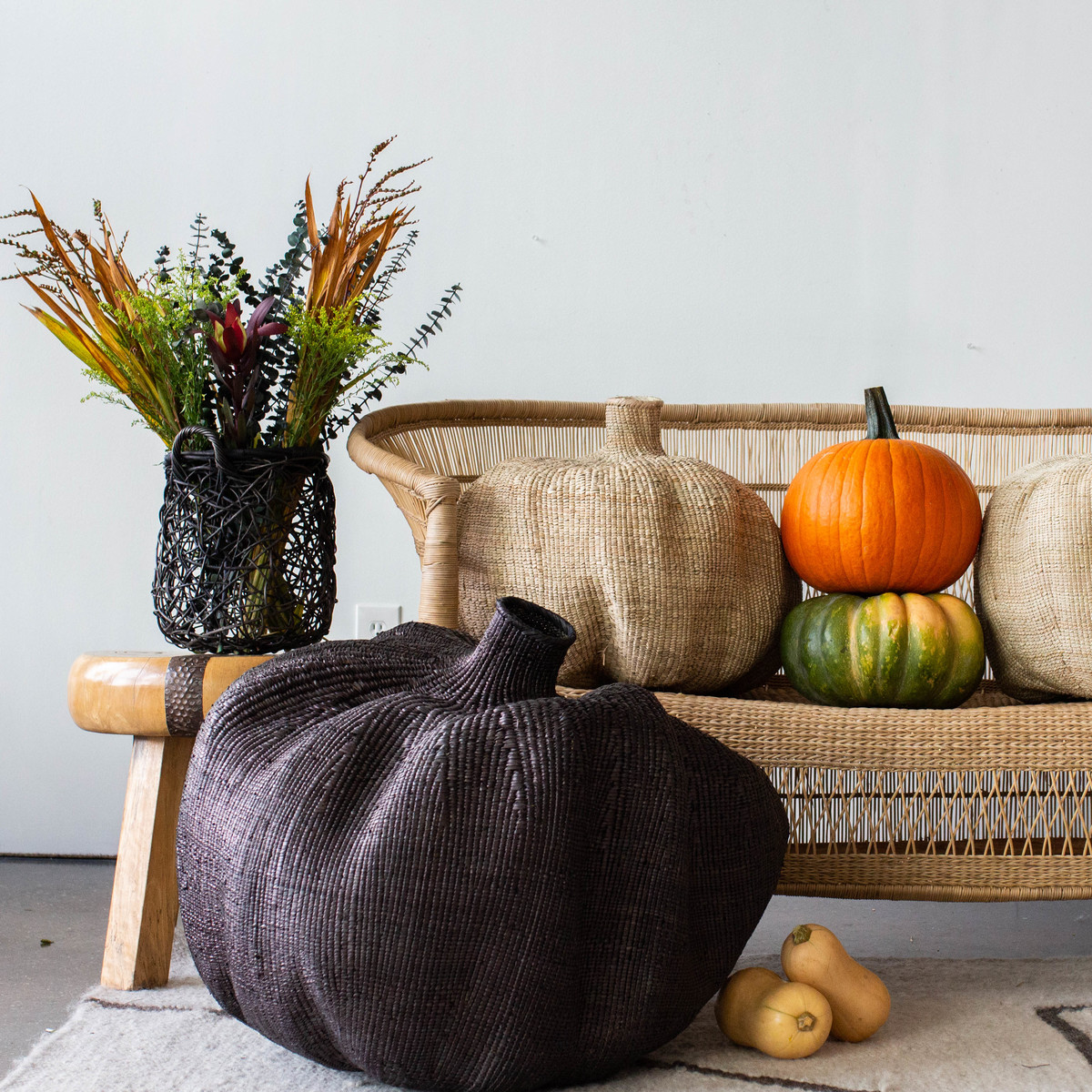 Kanju Interiors Hand-Painted Garlic Gourd Basket - Image 11 of 14