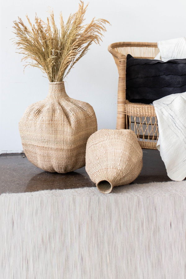 Kanju Interiors Ilala Garlic Gourd Handwoven Basket