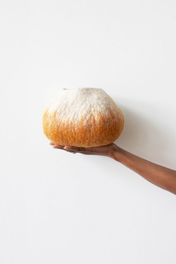 Kanju Interiors Marigold Yellow Ombre Wool Ukhamba Bowl