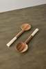 Kanju Interiors Olive Wood Salad Servers with Polished Bone Handles - Thumbnail 1