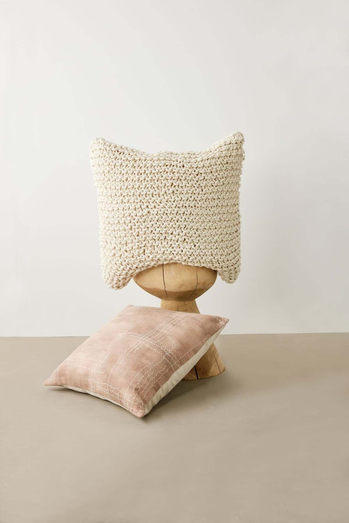 Kanju Interiors Oversized Chunky Handknit Pillow - Ecru - Image 4 of 4