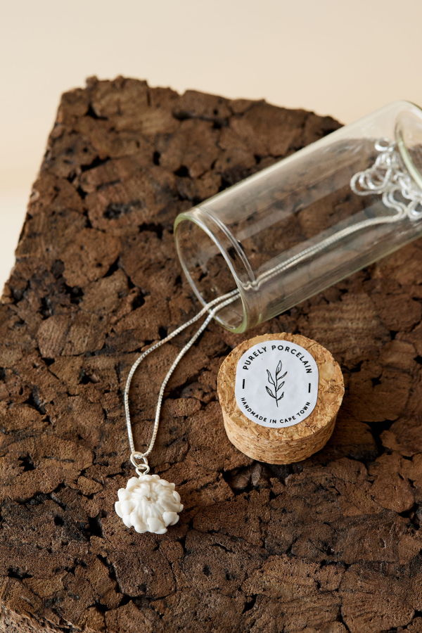 Kanju Interiors Protea Hand Sculpted Floral Necklace