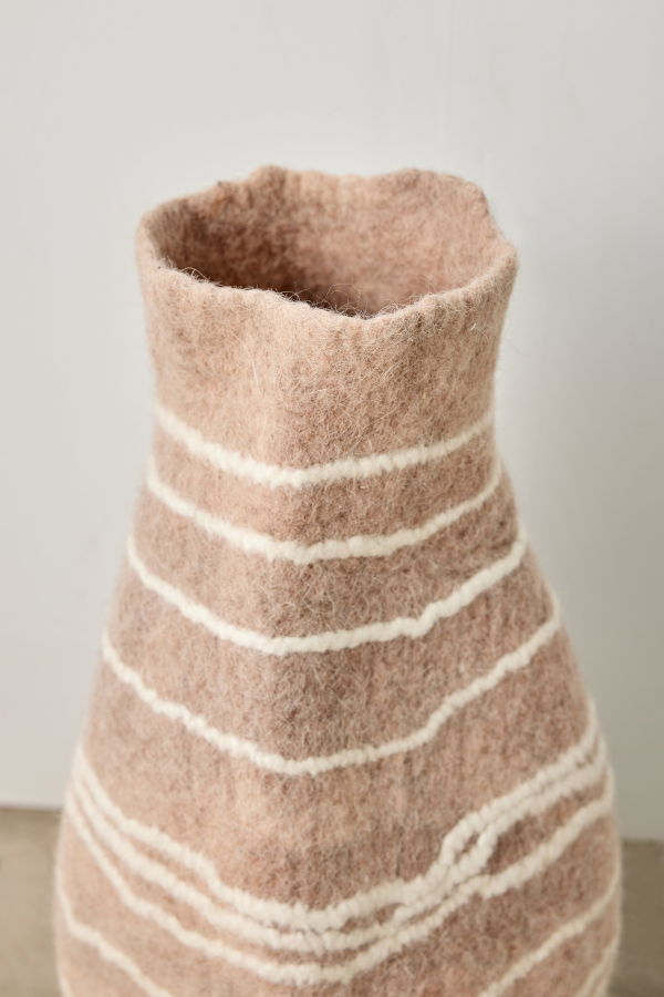 Kanju Interiors Tribal Lines Wool Gourd Basket