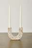 Kanju Interiors U-Shaped Neutral Terrazzo Taper Candle Holder - Thumbnail 3
