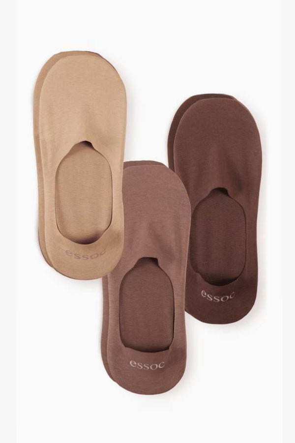 Essoc Inc Unisex Cotton No Show Socks 3-Pack