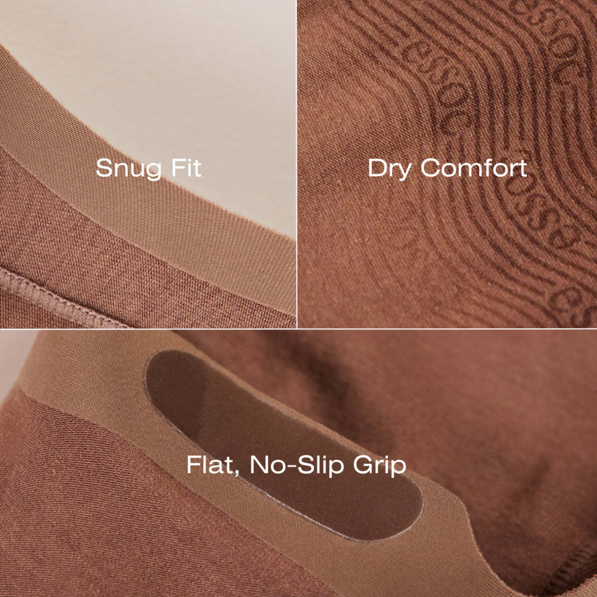 Essoc Inc Unisex Cotton No Show Socks 5-Pack - Espresso Brown - Image 3 of 9