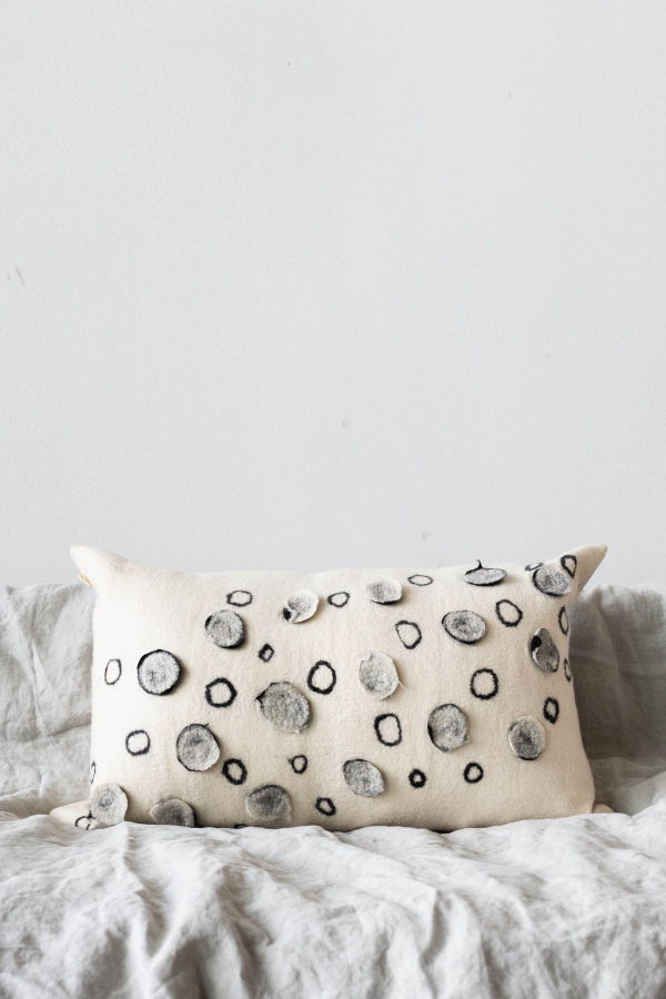 Kanju Interiors Waterlily Oversized Merino Wool Lumbar Throw Pillow