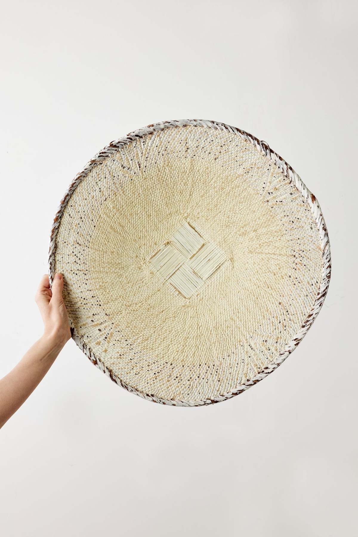 Kanju Interiors White Washed Handwoven Wall Basket - Image 7 of 9