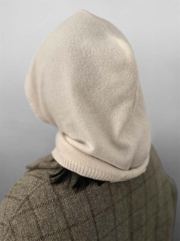 Album di Famiglia Cashmere Cagoule Hood Hat - Cream