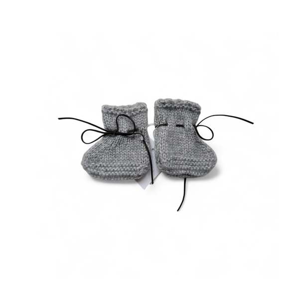 Pequeno Tocon Baby Wool Booties - Light Grey