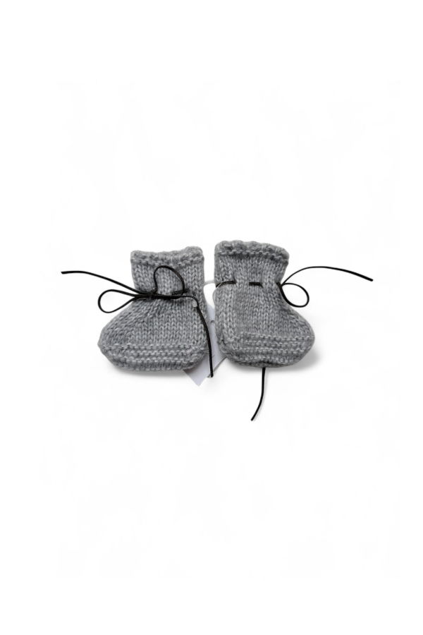 Pequeno Tocon Baby Wool Booties - Light Grey