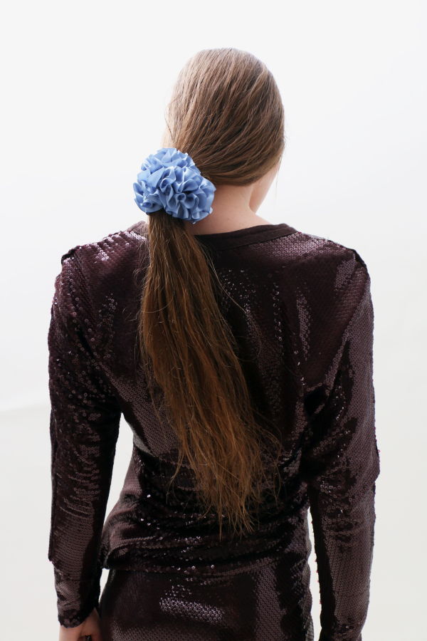 Maryam Nassir Zadeh Carnation Scrunchie - French Blue