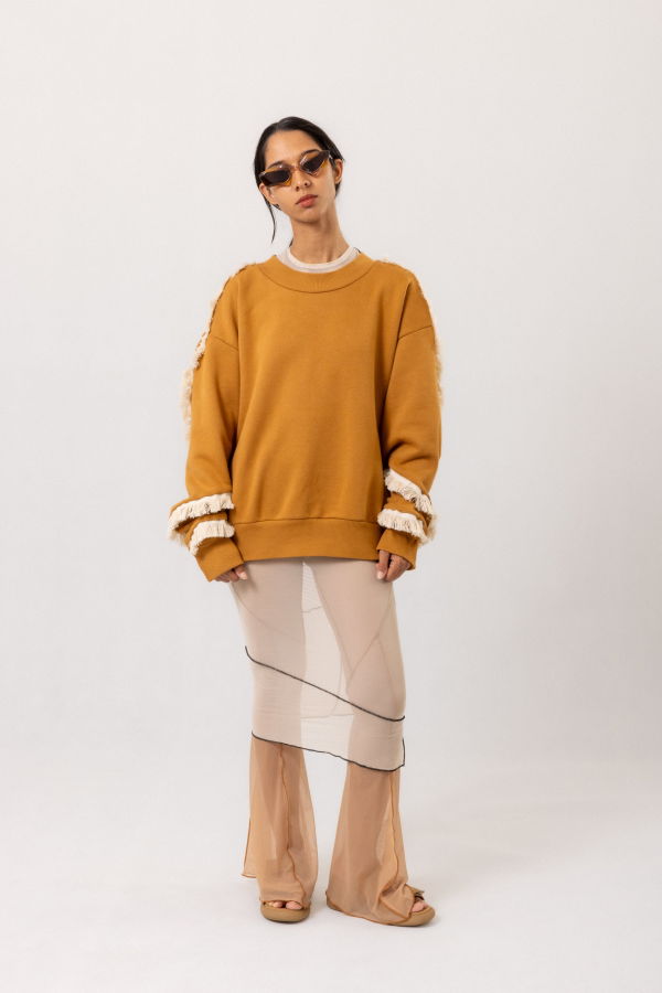 Overall Office Fringe Sweatshirt