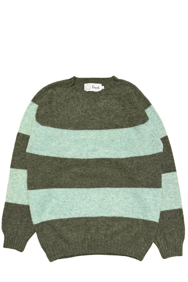 Fresh Sean Shaggy Shetland Wool Striped Sweater