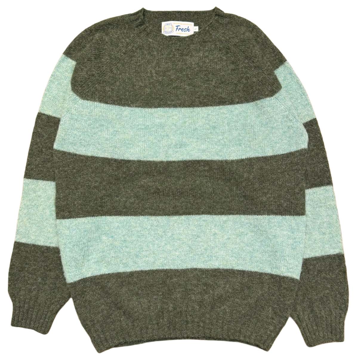 Fresh Sean Shaggy Shetland Wool Striped Sweater - Image 1 of 4