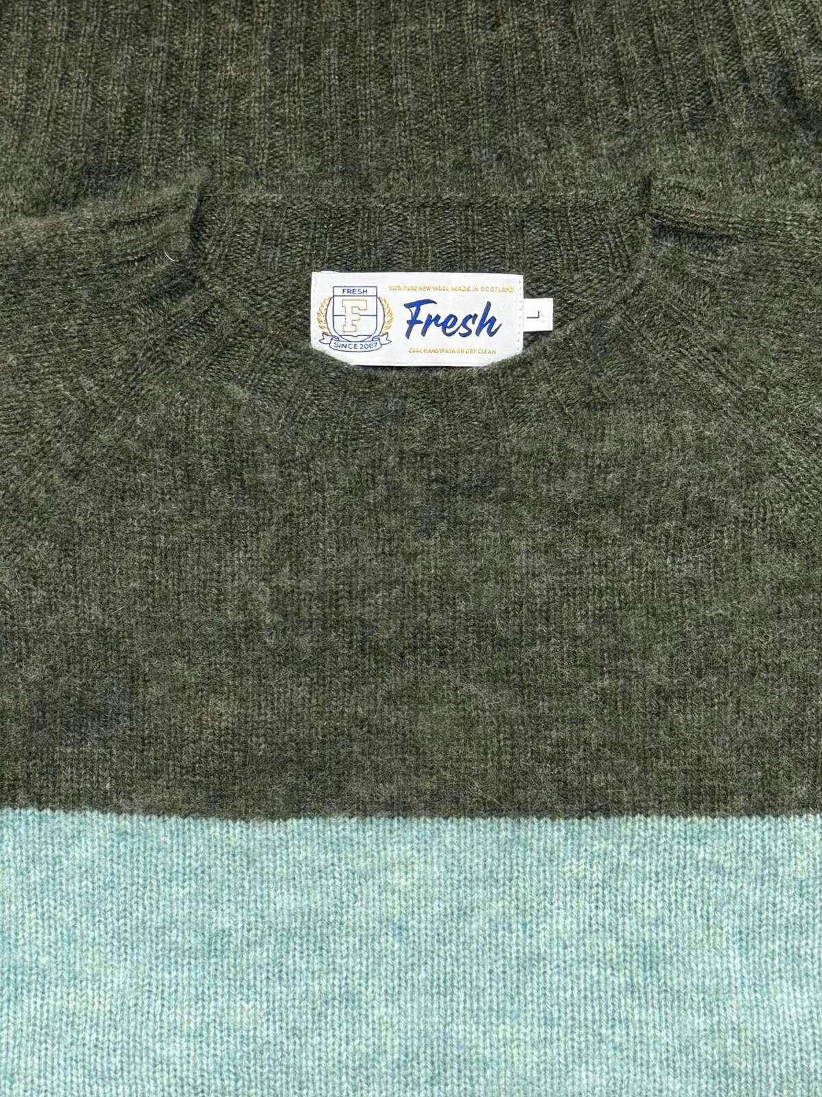 Fresh Sean Shaggy Shetland Wool Striped Sweater - Image 2 of 4