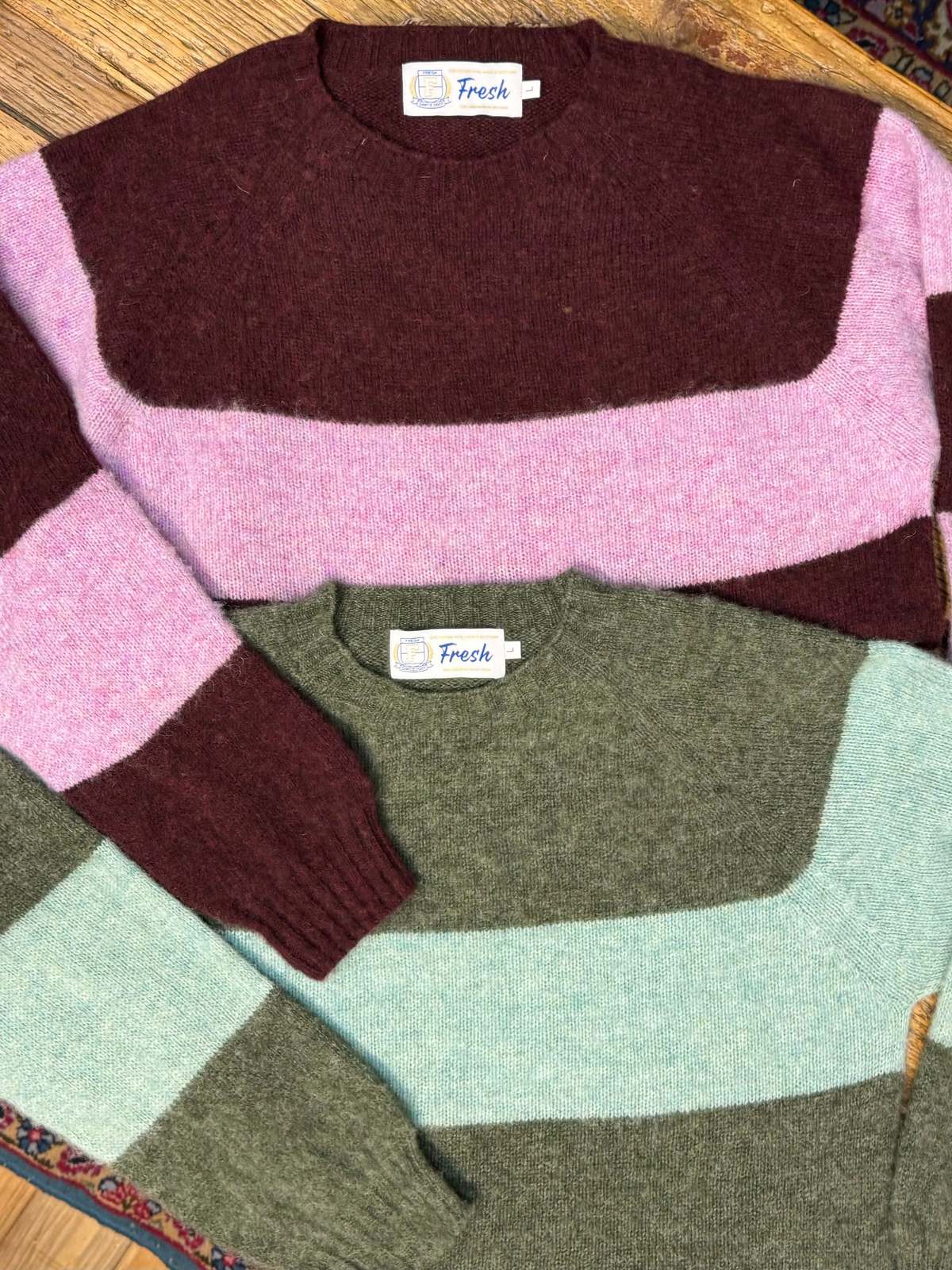 Fresh Sean Shaggy Shetland Wool Striped Sweater - Image 4 of 4
