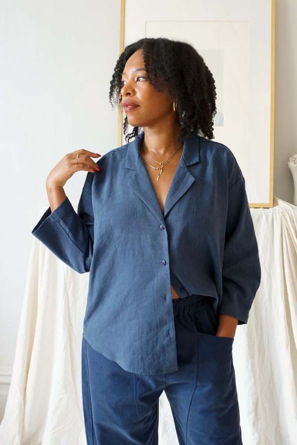 Ursa Minor Daphne Blouse - Shadow Blue