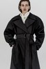 K M by L A N G E Heavy Weight Cotton Trench Coat - Blackout - Thumbnail 3