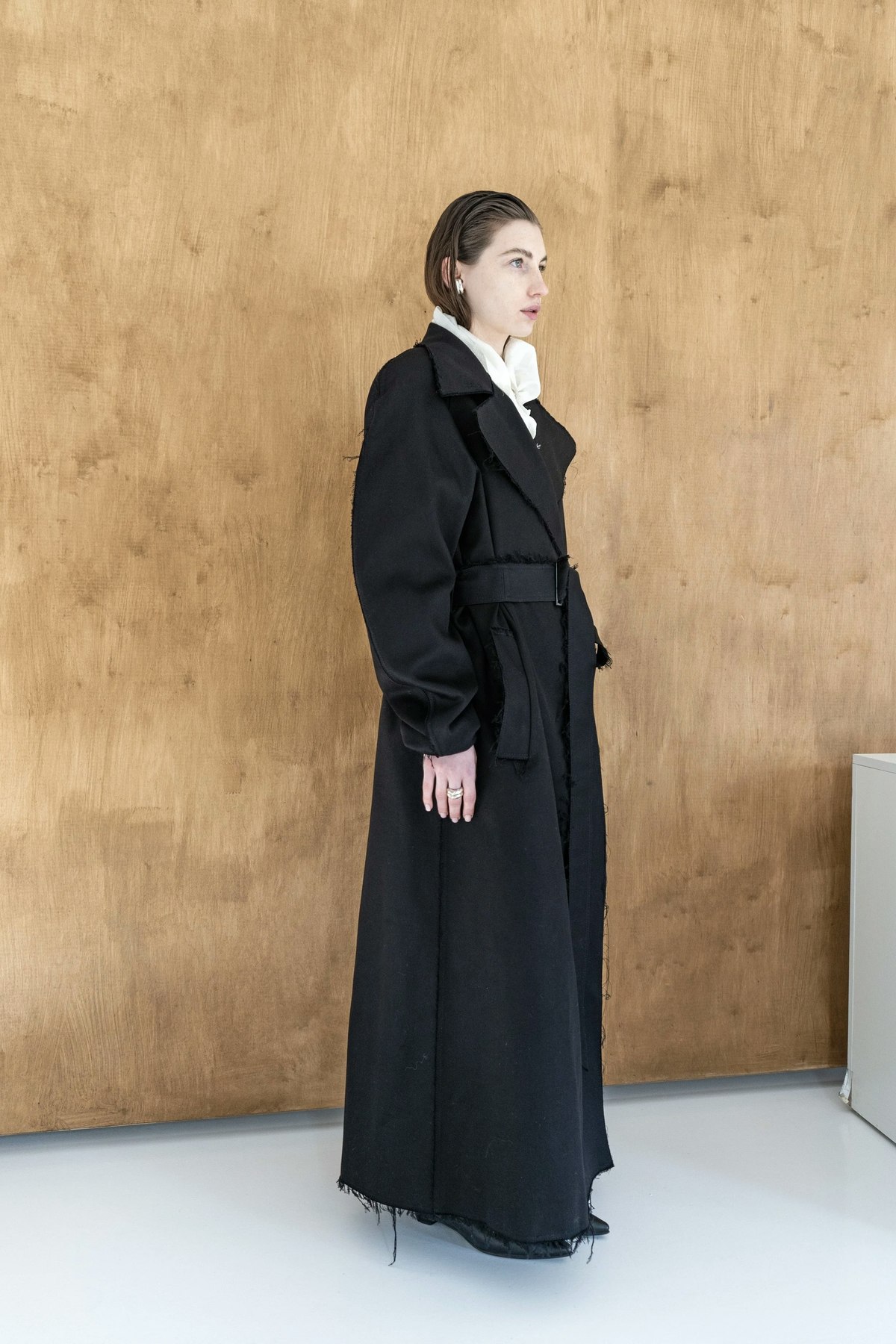 K M by L A N G E Heavy Weight Cotton Trench Coat - Blackout - Image 9 of 13