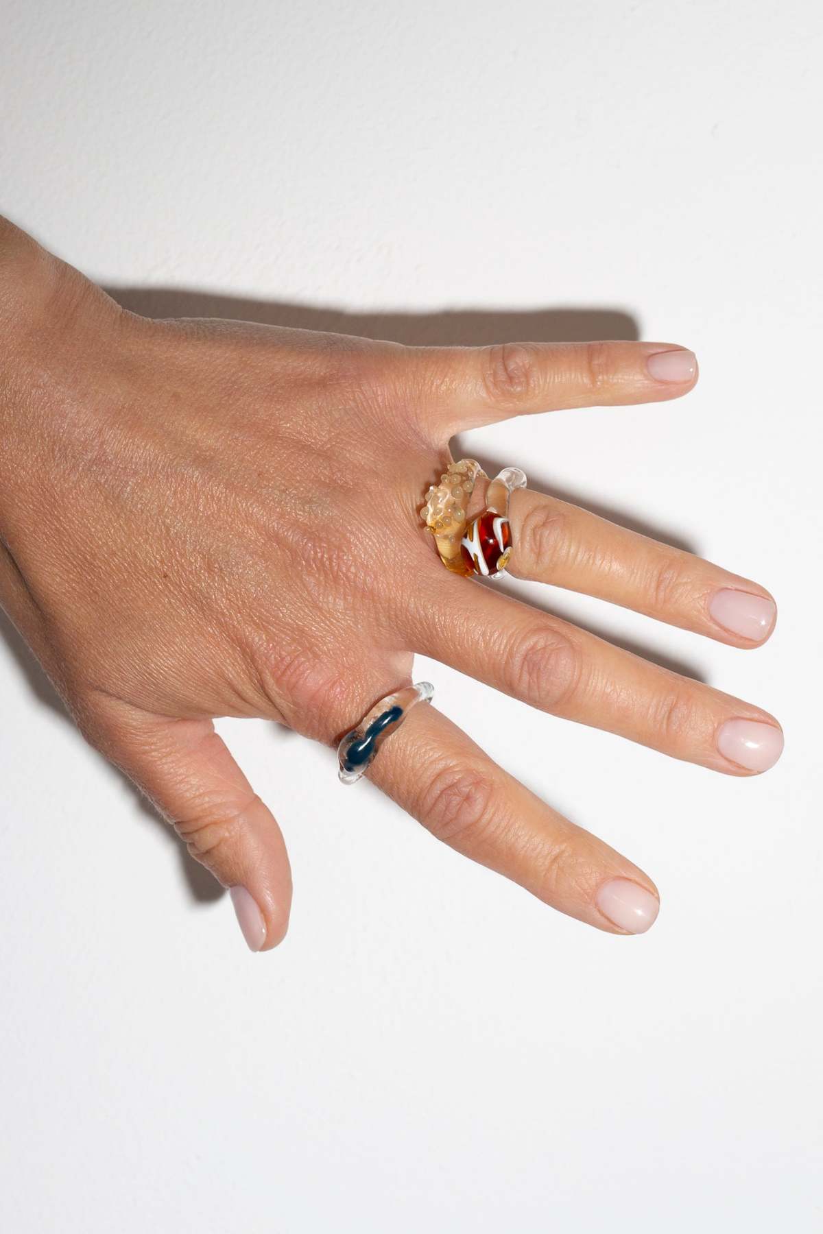 WOLF & GYPSY VINTAGE Teal Top Murano Glass Ring - Image 1 of 7