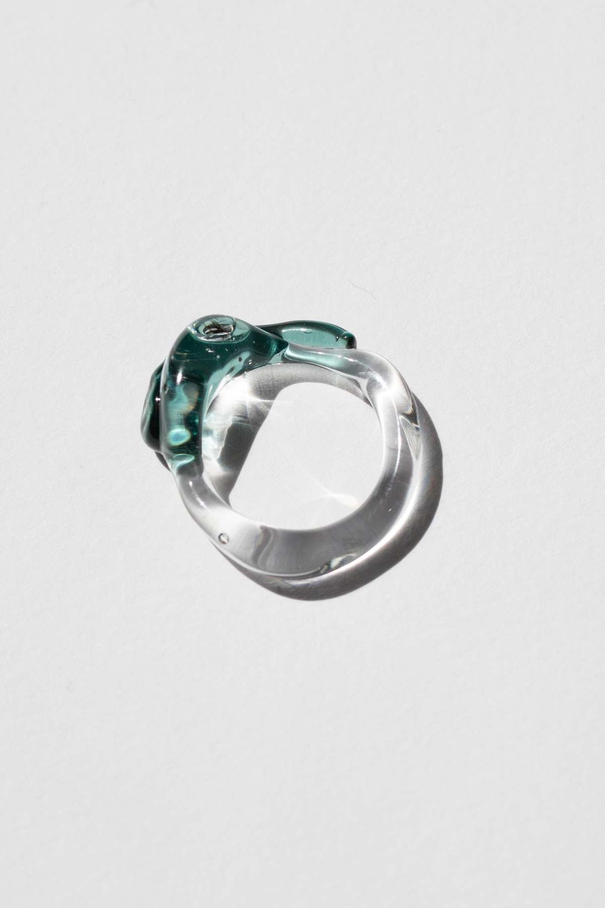 WOLF & GYPSY VINTAGE Teal Top Murano Glass Ring - Image 2 of 7