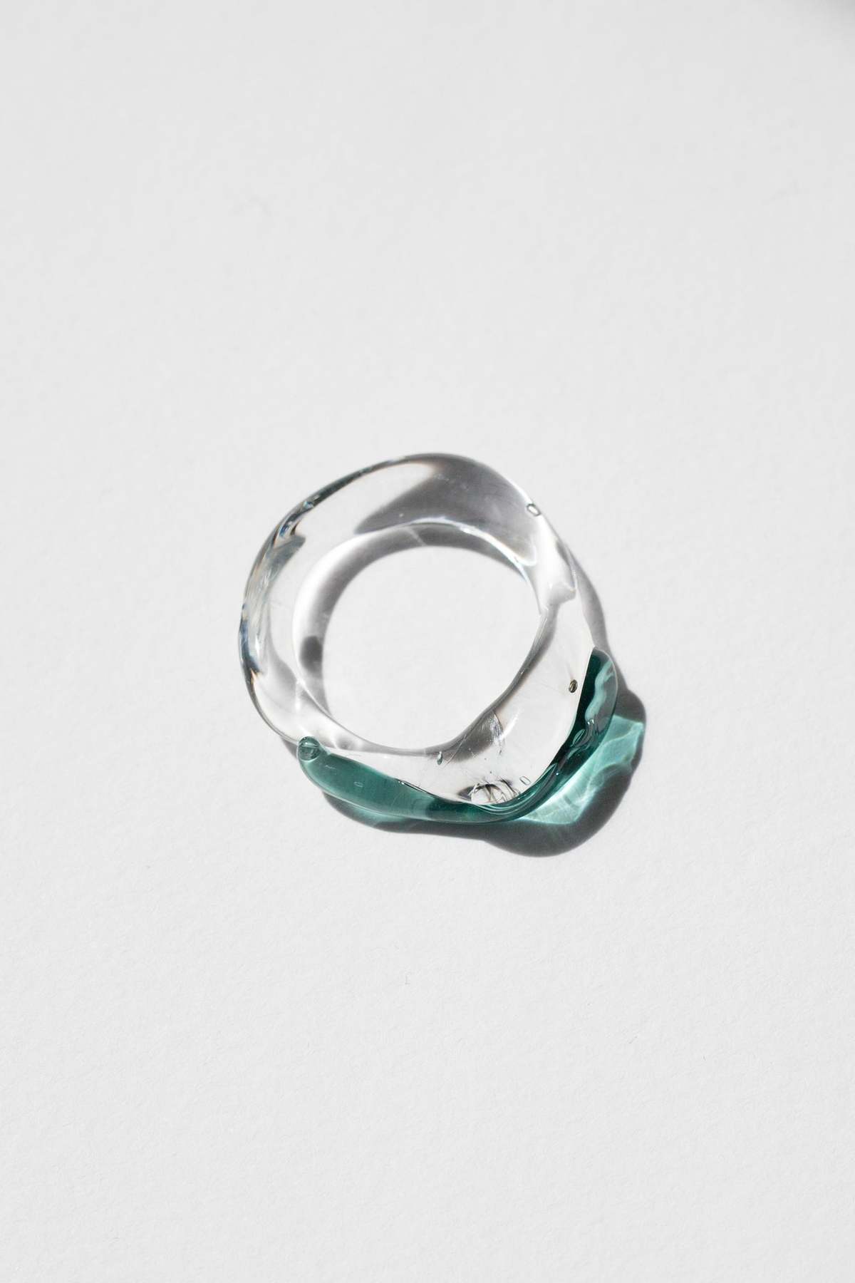 WOLF & GYPSY VINTAGE Teal Top Murano Glass Ring - Image 3 of 7
