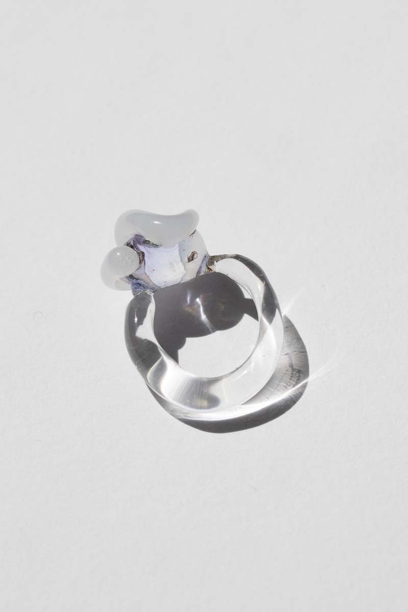 WOLF & GYPSY VINTAGE Squiggle Topper Murano Glass Ring