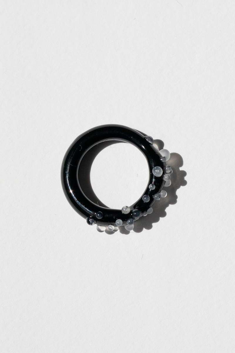 WOLF & GYPSY VINTAGE Squiggle Topper Murano Glass Ring