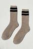 Le Bon Shoppe Varsity Snow Socks - Beige/Black - Thumbnail 2