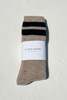 Le Bon Shoppe Varsity Snow Socks - Beige/Black - Thumbnail 3