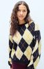American Vintage Vito Sweater - Navy Argyle - Thumbnail 1