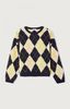 American Vintage Vito Sweater - Navy Argyle - Thumbnail 2