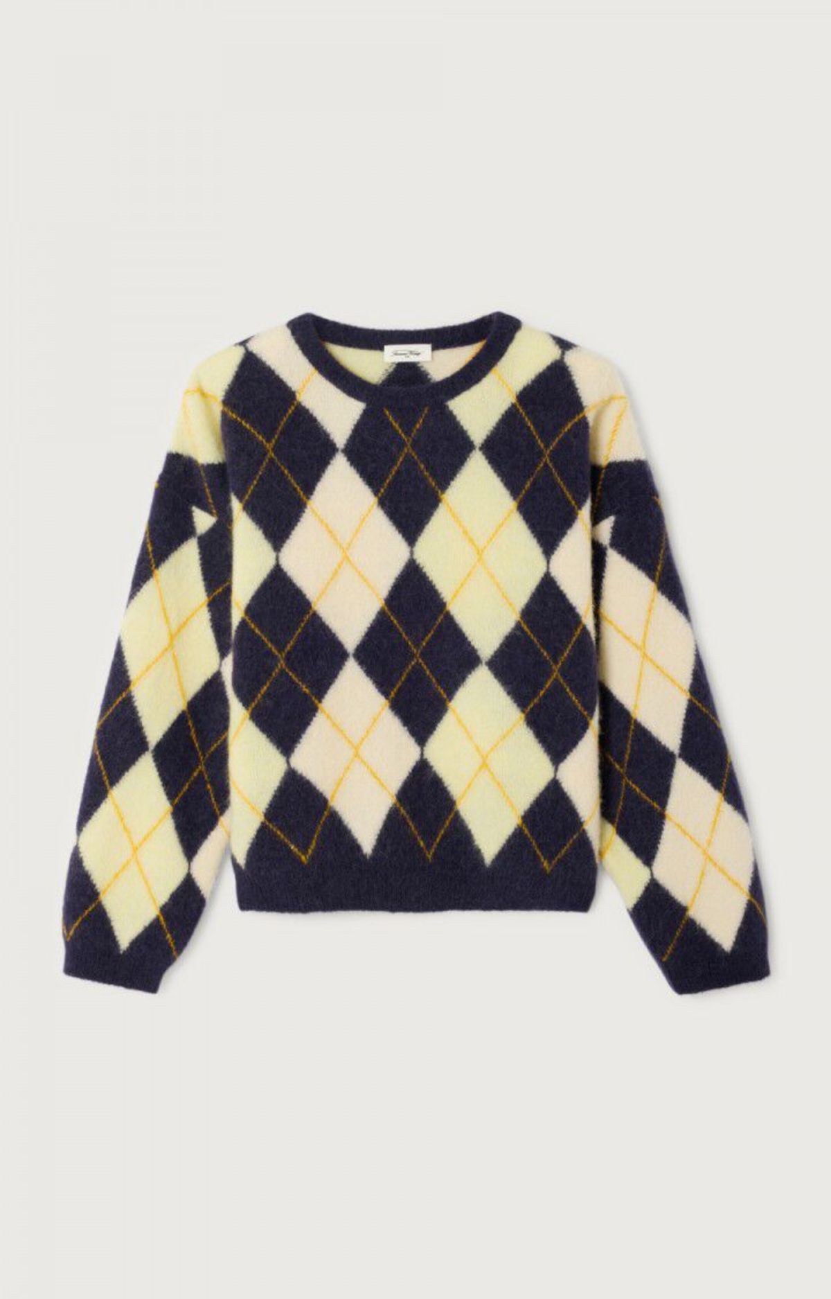 American Vintage Vito Sweater - Navy Argyle - Image 2 of 8