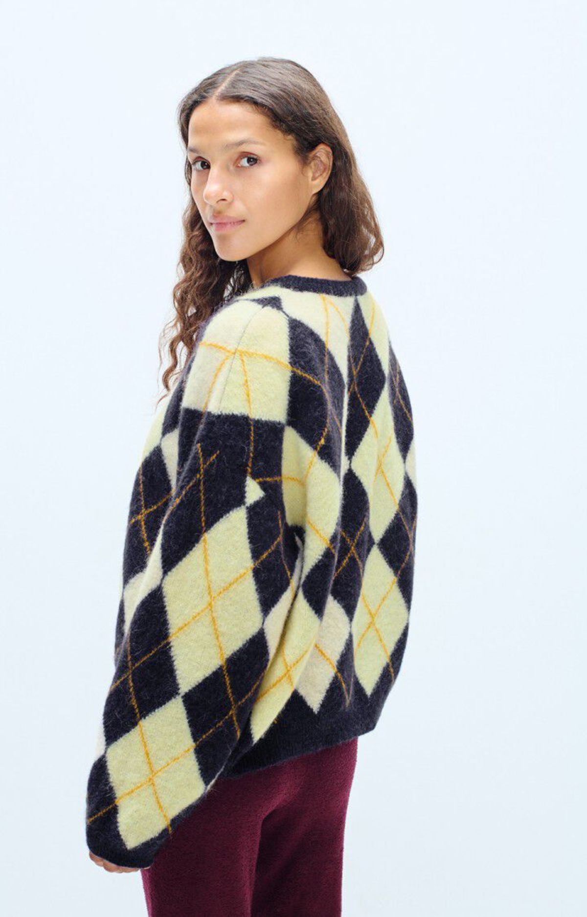 American Vintage Vito Sweater - Navy Argyle - Image 3 of 8