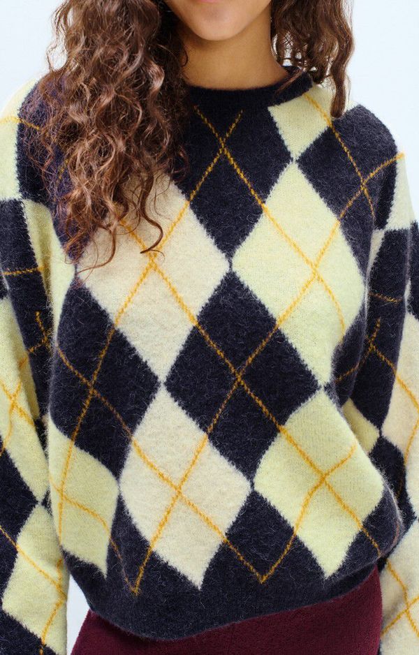 American Vintage Vito Sweater - Navy Argyle