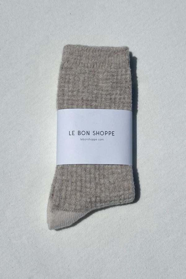Le Bon Shoppe Wool Waffled Socks - Stone/Cream