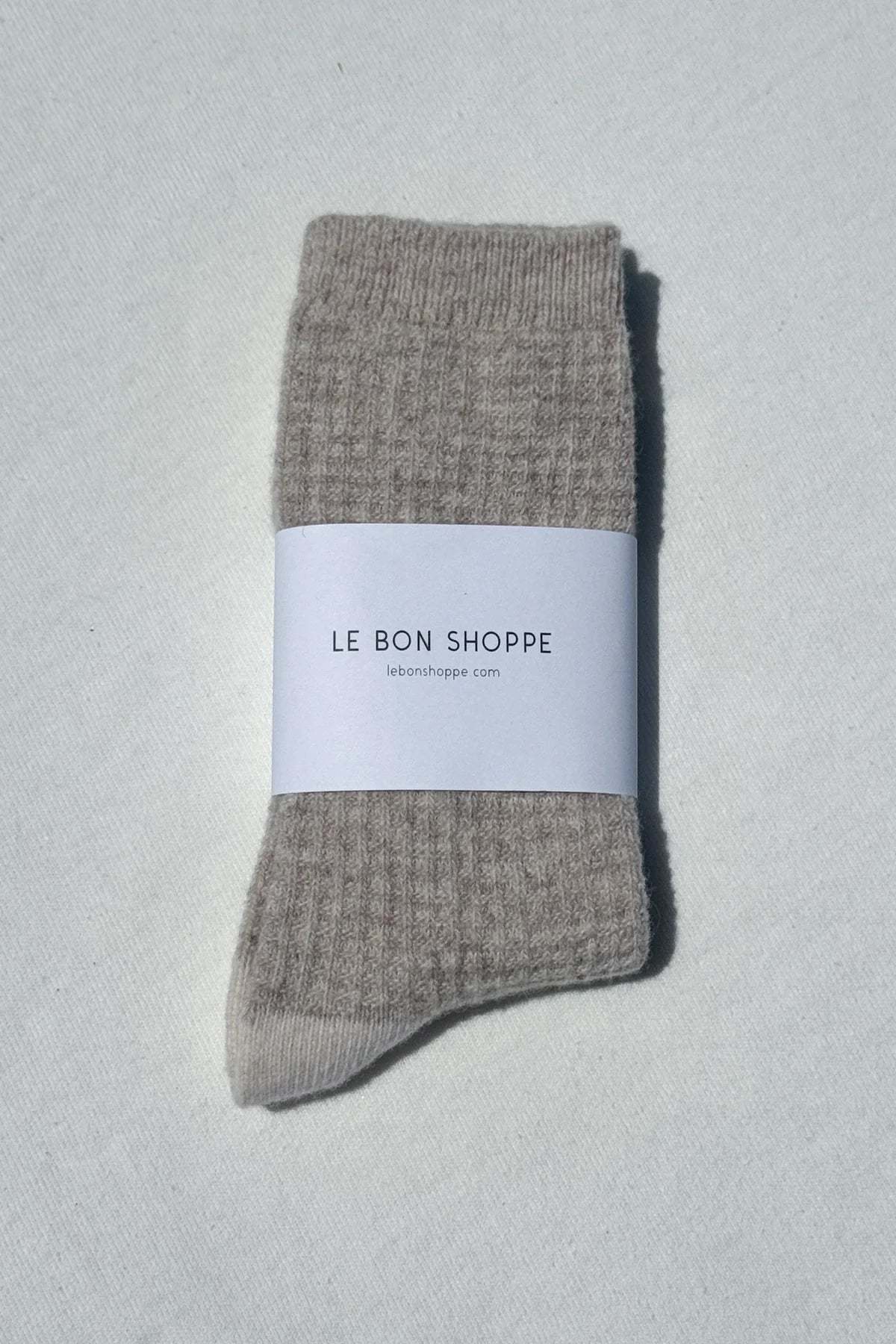 Le Bon Shoppe Wool Waffled Socks - Stone/Cream - Image 3 of 3