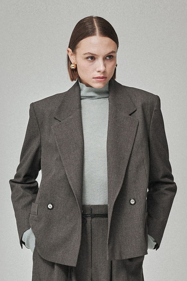 Maison De Ines Tailored Classic Double Blazer - Rich Charcoal