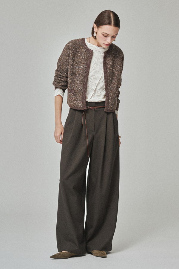 Maison De Ines Tailored Wide Trousers - Espresso Brown