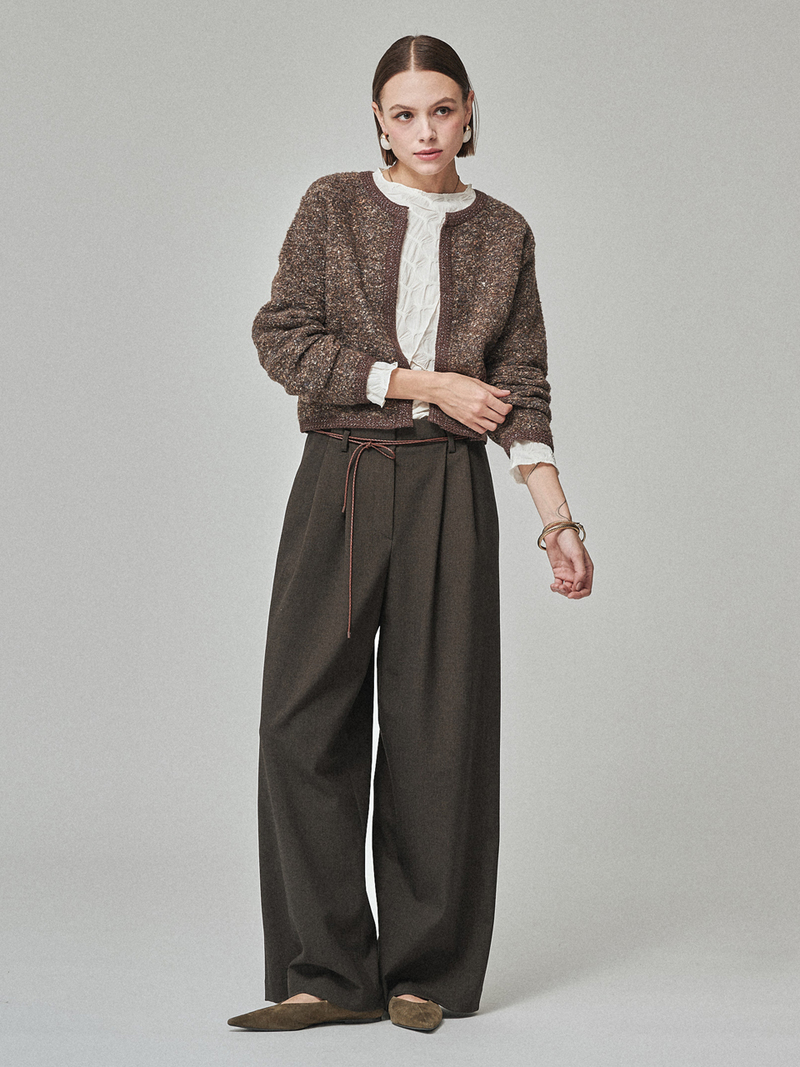 Maison De Ines Tailored Wide Trousers - Espresso Brown