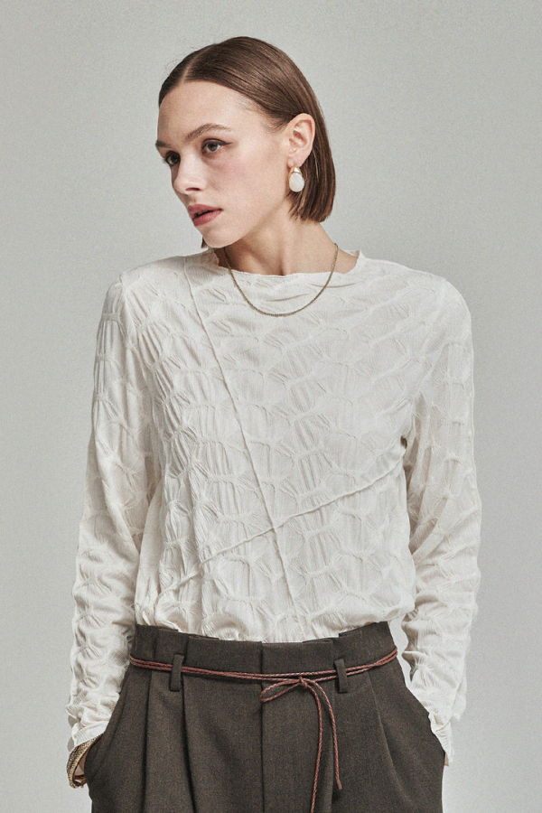 Maison De Ines Archive Pleats Inner Top - Milk Ivory