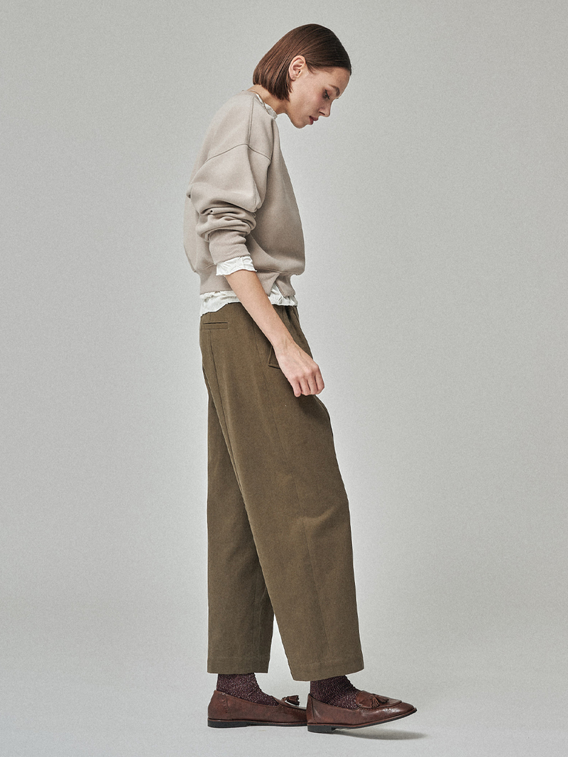 Maison De Ines Neoprene Crop Sweatshirt - Sage Beige