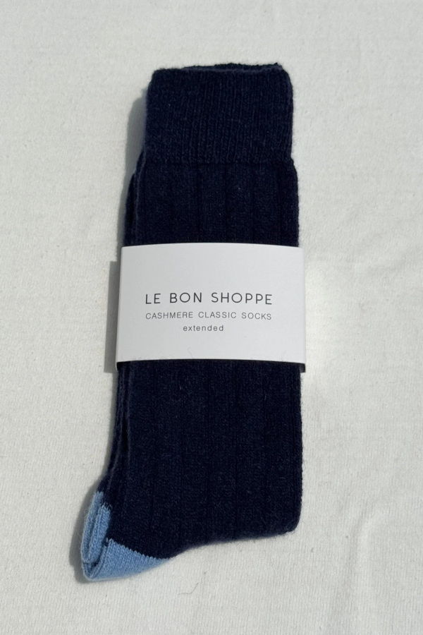 Le Bon Shoppe Extended Cashmere Classic Socks - Navy