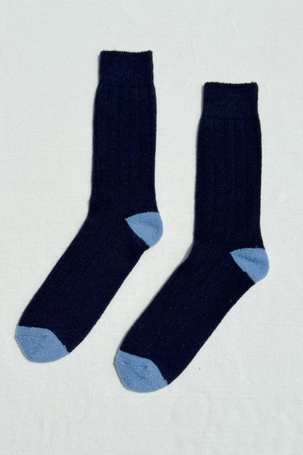 Le Bon Shoppe Extended Cashmere Classic Socks - Navy