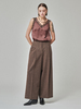 MAISON DE INES Wool Stripe Wide Trousers - Mocha Brown - Thumbnail 4