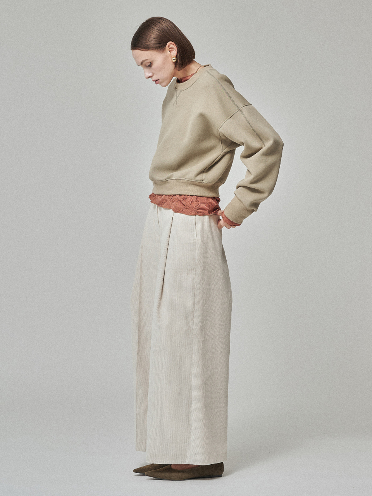 Maison De Ines Corduroy Wide Trousers - Milk Ivory - Image 4 of 6